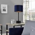 Tafellamp Deventer 39xØ18 cm E14 zwart koper en blauw, Huis en Inrichting, Verzenden, Nieuw