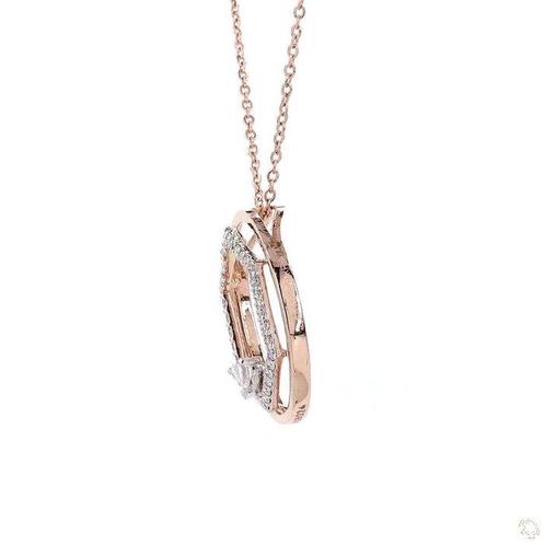 Hanger - 14 karaat Roségoud - 0.54ct. tw. Diamant, Sieraden, Tassen en Uiterlijk, Antieke sieraden