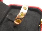 Ring - 14 karaat Geel goud, Bandring 5 x 0,11 Karaat Fancy, Sieraden, Tassen en Uiterlijk, Ringen, Nieuw