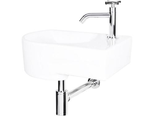 Differnz Apollo Fonteinset - Wasbak Keramiek - Wit - Gebogen, Huis en Inrichting, Woonaccessoires | Overige, Zo goed als nieuw