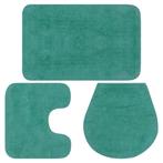vidaXL Badmattenset stof turquoise 3-delig, Huis en Inrichting, Badkamer | Badtextiel en Accessoires, Nieuw, Verzenden
