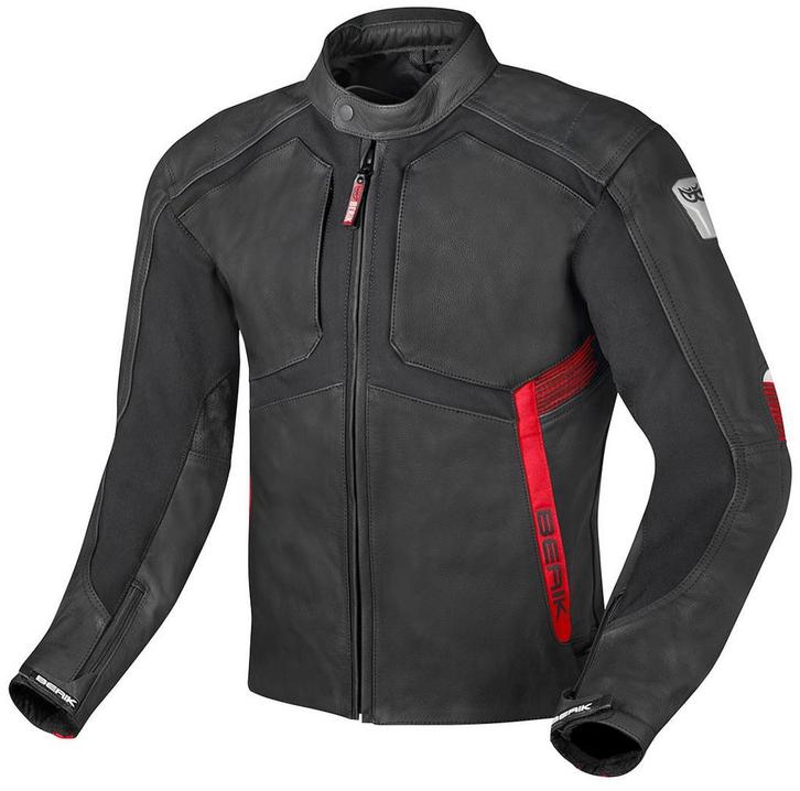 Berik Flexius Zwart Rood Leren Motorjas, Motoren, Kleding | Motorkleding, Heren, Nieuw met kaartje, Jas | leer, Verzenden
