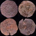 Spanje. Carlos y Juana (1504-1555). Lote de cuatro (4)