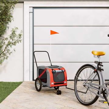 vidaXL Fietskar voor huisdieren, oranje en grijs Oxford-stof beschikbaar voor biedingen