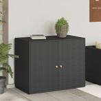 vidaXL Tuinkast Zwart 100x55,5x80 cm Poly Rattan, Huis en Inrichting, Kasten | Overige, Verzenden, Nieuw