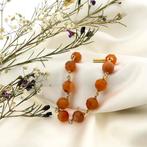 Gouden armband met carneool | 20 cm (vintage, granaat), Sieraden, Tassen en Uiterlijk, Armbanden, Gebruikt, Overige kleuren, Ophalen of Verzenden