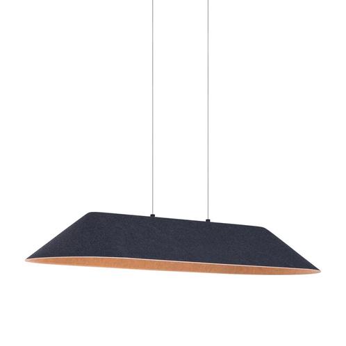 Moderne hanglamp zwart met grijze binnenkant incl. LED, Huis en Inrichting, Lampen | Hanglampen, Nieuw, Overige materialen, 75 cm of meer