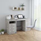 vidaXL Bureau 140x50x76 cm bewerkt hout betongrijs, Verzenden, Nieuw