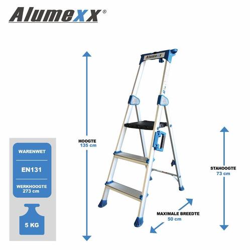 Huishoudtrap Alumexx UP 3, Doe-het-zelf en Verbouw, Ladders en Trappen, Trap, Nieuw, Minder dan 2 meter, Verzenden