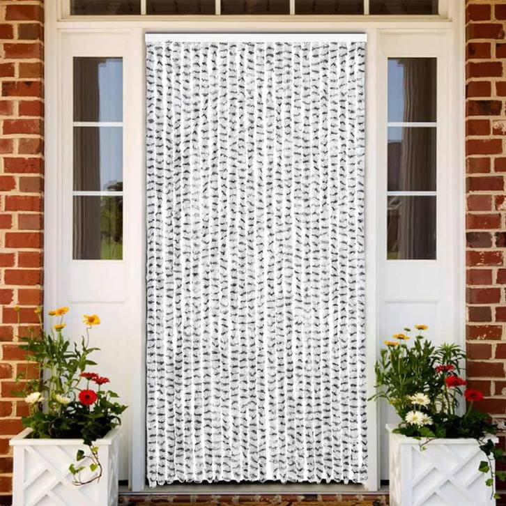vidaXL Vliegengordijn 100x220 cm chenille licht- en, Huis en Inrichting, Stoffering | Gordijnen en Lamellen, Grijs, Nieuw, Verzenden