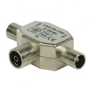 Coax splitter - Valueline (Vrouwelijk naar 2 x mannelijk), Computers en Software, Pc- en Netwerkkabels, Nieuw, Verzenden
