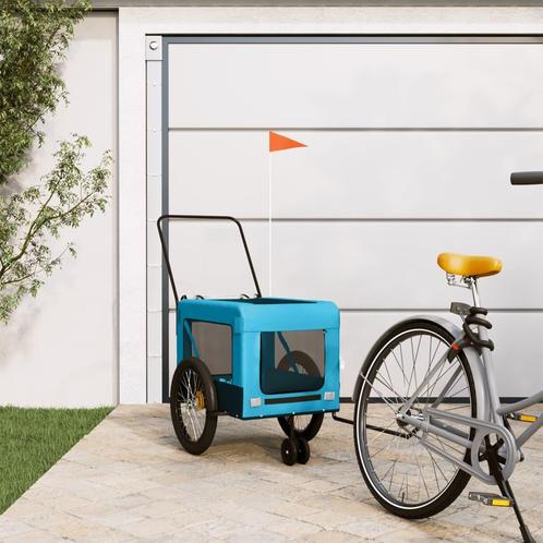 vidaXL Hondenfietstrailer oxford stof en ijzer blauw en, Dieren en Toebehoren, Overige Dieren-accessoires, Nieuw, Verzenden