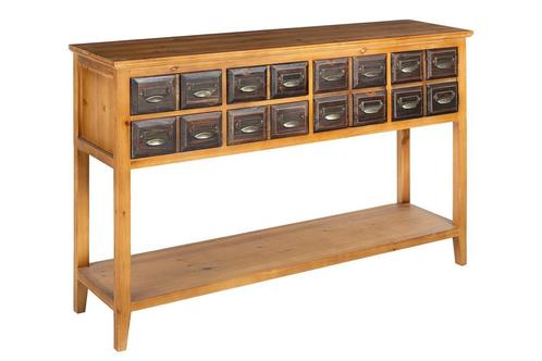 Console HERITAGE 125cm grenenhout nature - 44480, Huis en Inrichting, Kasten | Overige, Ophalen of Verzenden