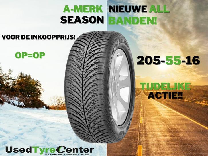 Nieuwe All Season banden A-merk | Inkoopprijs! | 205/55/16, Auto-onderdelen, Banden en Velgen, 16 inch, Erkend duurzaam, All Season