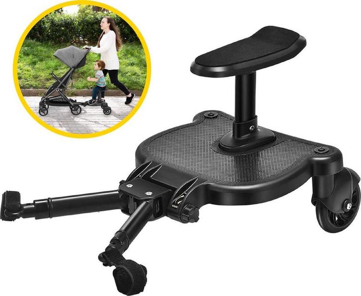 HeppieBabie Universeel Meerijdplankje - Met Zitje en, Kinderen en Baby's, Kinderwagens en Combinaties, Nieuw, Ophalen of Verzenden