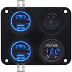 ProRide 12V USB Autolader 4 Poorten - QC3.0 - Voltmeter en, Verzenden, Nieuw