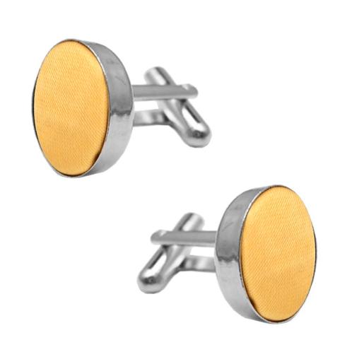 Fako Bijoux® - Manchetknopen - Staal & Zijde - Ø 16mm -, Sieraden, Tassen en Uiterlijk, Manchetknopen, Verzenden
