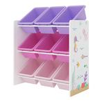 [en.casa] Kinderrek Muxía speelgoedkast 60x62x26,5 cm oceaan, Verzenden, Nieuw