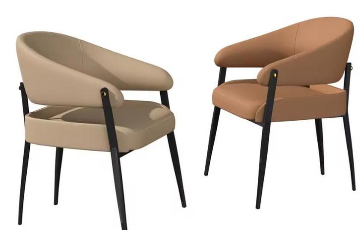 Set van 2 Eetkamerstoelen – Microvezel met Armleuningen, Huis en Inrichting, Stoelen, Nieuw, Verzenden