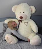 Romantische grote teddybeer crème met I love you - 190 cm, Kinderen en Baby's, Speelgoed | Knuffels en Pluche, Ophalen of Verzenden