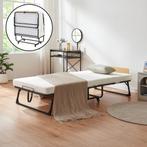 Opklapbed Lustendi 90x200 cm met matras zwart eiken en wit [, Verzenden, Nieuw