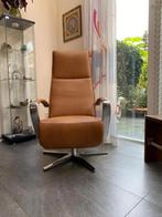 Leren relax stoel met stalen frame - bruin leer, Ophalen of Verzenden, Nieuw, Leer