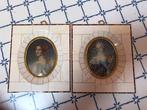 Hlin / Johno - Miniportret dames ( ivoor imitatie), Antiek en Kunst