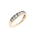 Gouden rijring met zirconia (gouden ring, geelgoud), 18 tot 19, Gebruikt, Overige kleuren, Ophalen of Verzenden