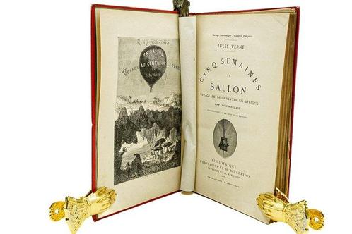 Jules Verne / Riou et De Montaut - Cinq semaines en ballon, Antiek en Kunst, Antiek | Boeken en Bijbels