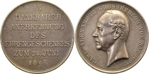 Kaiserreich Medaille Sachsen Ehrengeschenkes 24 Juni 1898..., Postzegels en Munten, Penningen en Medailles, Verzenden