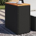 vidaXL Tuinbijzettafel met houten blad 58x27,5x55 cm poly, Verzenden, Nieuw