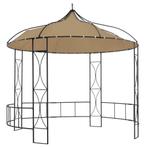 vidaXL Prieel rond 300x290 cm taupe, Tuin en Terras, Verzenden, Nieuw