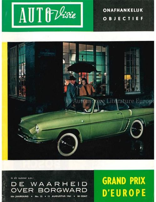 1961 AUTOVISIE MAGAZINE 32 NEDERLANDS, Boeken, Auto's | Folders en Tijdschriften
