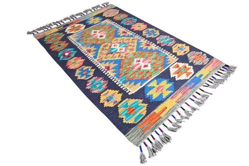 Kleurrijke kilim - geen reserve - Vloerkleed - 90 cm - 60 cm, Huis en Inrichting, Stoffering | Tapijten en Kleden