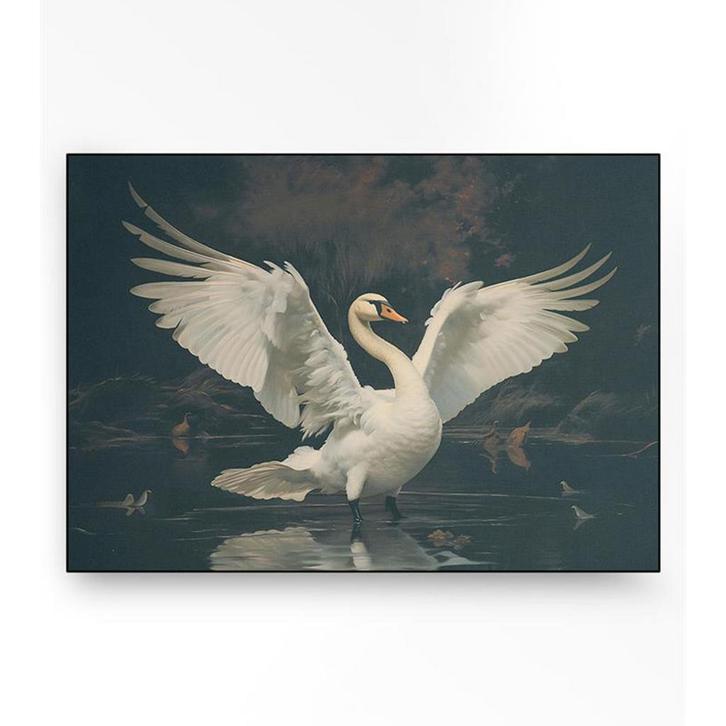 *WOONWINKEL* Urban Cotton Swan Lake Wandkleed In Frame M 110, Huis en Inrichting, Woonaccessoires | Overige, Nieuw, Verzenden