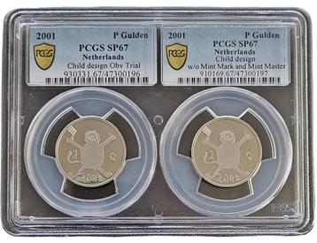 Koningin Beatrix DUO slab 1 gulden 2001 SP67 PCGS 1e Ontwerp