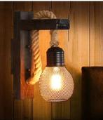 Retro Wandlamp Hout & IJzer – Industrieel Vintage Design, Huis en Inrichting, Lampen | Wandlampen, Verzenden, Nieuw