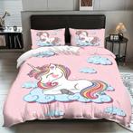 Eenpersoons Dekbedovertrek 140 x 200 - Unicorn - Wolkjes, Verzenden, Nieuw