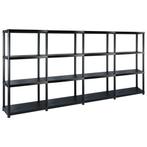 vidaXL Opbergrek 4-laags 244x30,5x130 cm kunststof zwart, Huis en Inrichting, Kasten | Stellingkasten, Verzenden, Nieuw