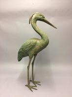 Beeld, Levensechte bronzen kraanvogel - 65 cm - Brons