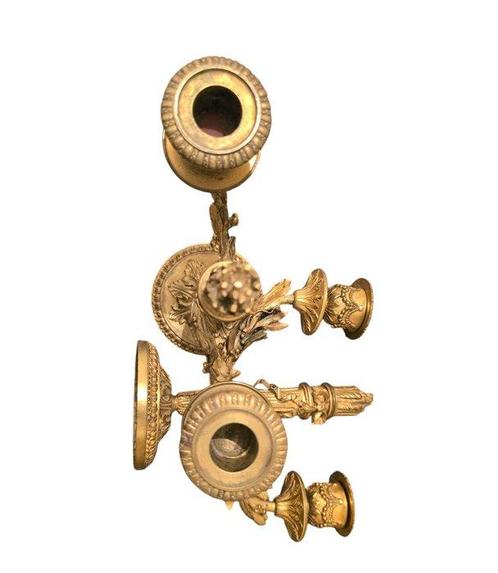 Kaarsenhouder (2) - Verguld brons - Kandelaar paar van brons, Antiek en Kunst, Antiek | Overige Antiek