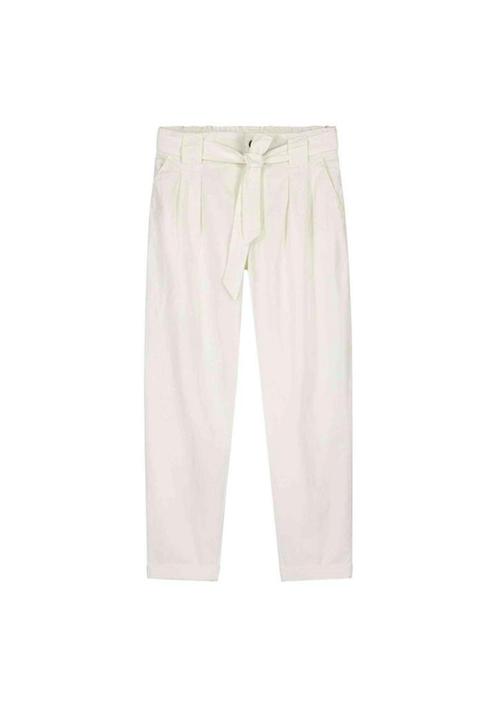 -50% Summum  Summum 4s2281-11668 paperbag pants crispy cotto, Kleding | Dames, Broeken en Pantalons, Wit, Nieuw, Verzenden