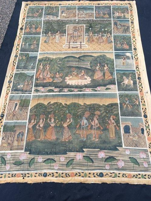 Pichwai-schilderij met scènes uit het leven van Krishna -, Antiek en Kunst, Kunst | Niet-Westerse kunst