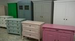 Brocante Unieke baby kinderkamers commode en kast op kleur!, Kinderen en Baby's, Zo goed als nieuw