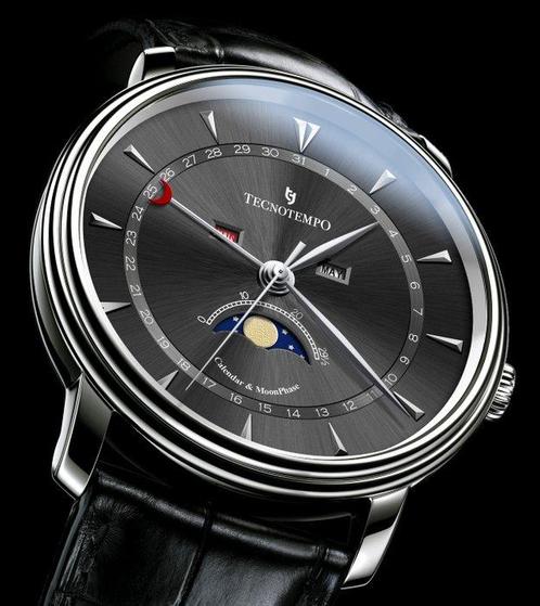 Tecnotempo - Calendar & Moon Phase - 40mm - - TT.CMP.B -, Sieraden, Tassen en Uiterlijk, Horloges | Heren