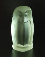Glasfabriek Leerdam - sculptuur, Uil - 15 cm - gesatineerd -, Antiek en Kunst, Antiek | Glas en Kristal