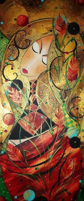 Marek Wierchuszko - Angel in gold, Antiek en Kunst, Kunst | Schilderijen | Modern