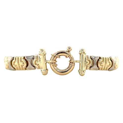 Bicolour gouden vintage armband 14 krt, Sieraden, Tassen en Uiterlijk, Armbanden, Nieuw, Ophalen of Verzenden