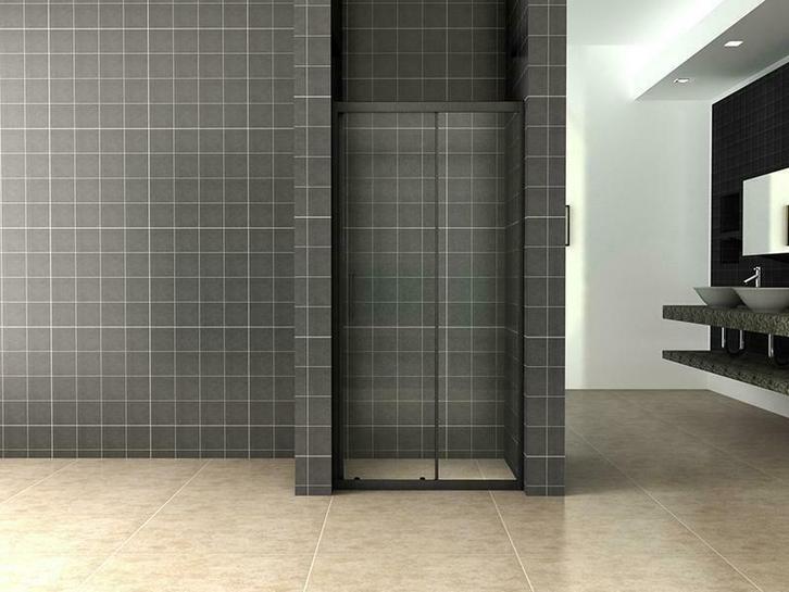 Douche Schuifdeur 120 x 200 met zwartprofiel 8 mm Wiesbaden, Doe-het-zelf en Verbouw, Sanitair, Douche, Nieuw, Glas, Verzenden