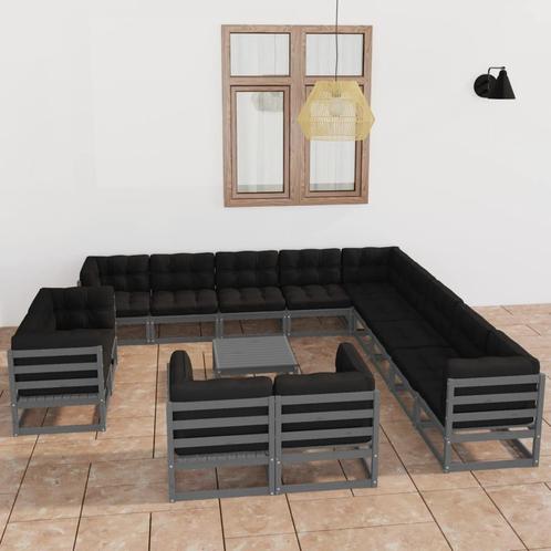 vidaXL 14-delige Loungeset met kussens massief grenenhout, Tuin en Terras, Tuinsets en Loungesets, Loungeset, Nieuw, Verzenden